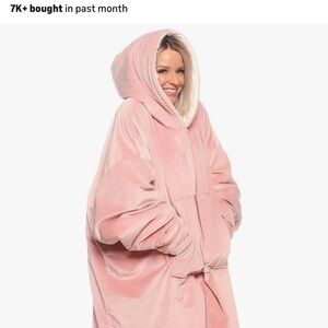 The Comfy Plush Pink Oversized Hoodie Blanket, from Shark Tank